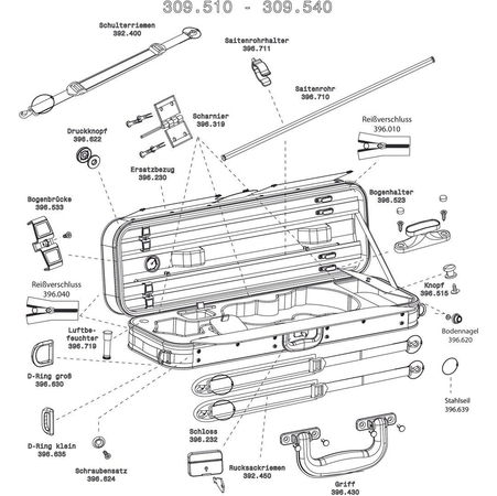 Spare parts for Gewa Oblong Violin Case Maestro