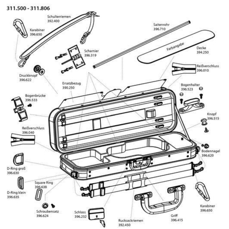 Spare parts for Gewa Strato De Luxe Violin Case