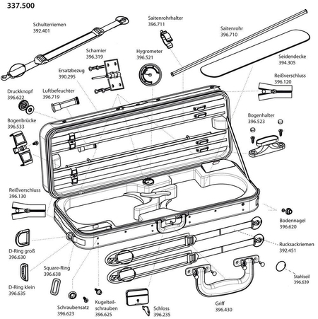 Spare parts for Original Jaeger Double Violin Case Prestige Line