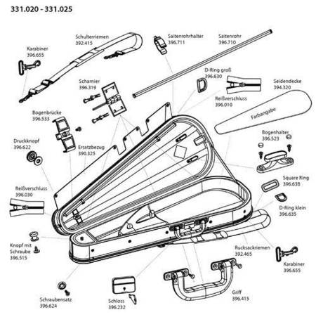 Spare parts for Viola Case Gewa Varianta Liuteria Concerto